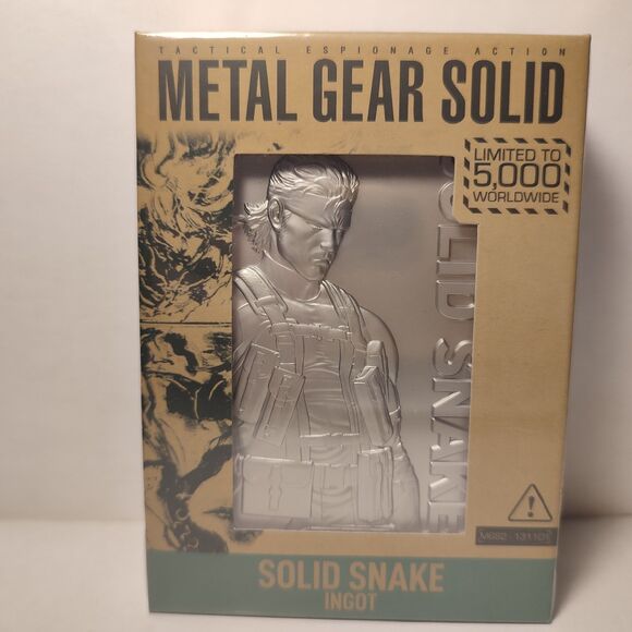 Metal Gear Solid 2 Solid Snake Silver Ingot Statue Official MGS Metal Figurine - Picture 1 of 4